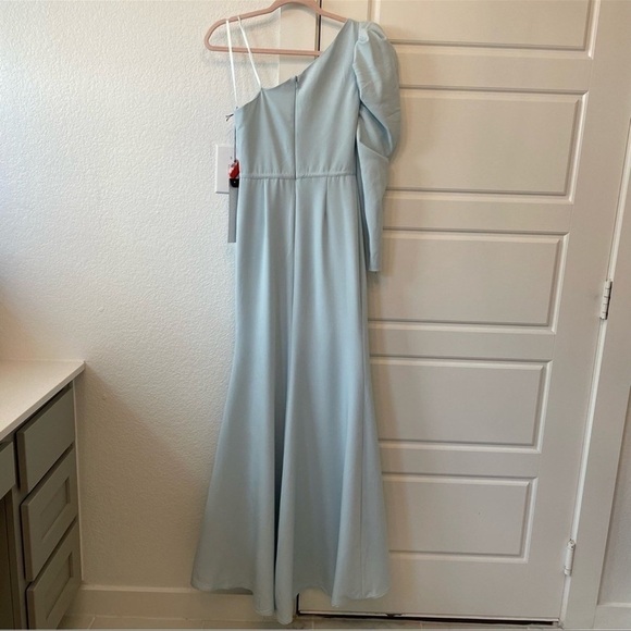 Mac Duggal One Shoulder Puff Sleeve Gown - Picture 2 of 5